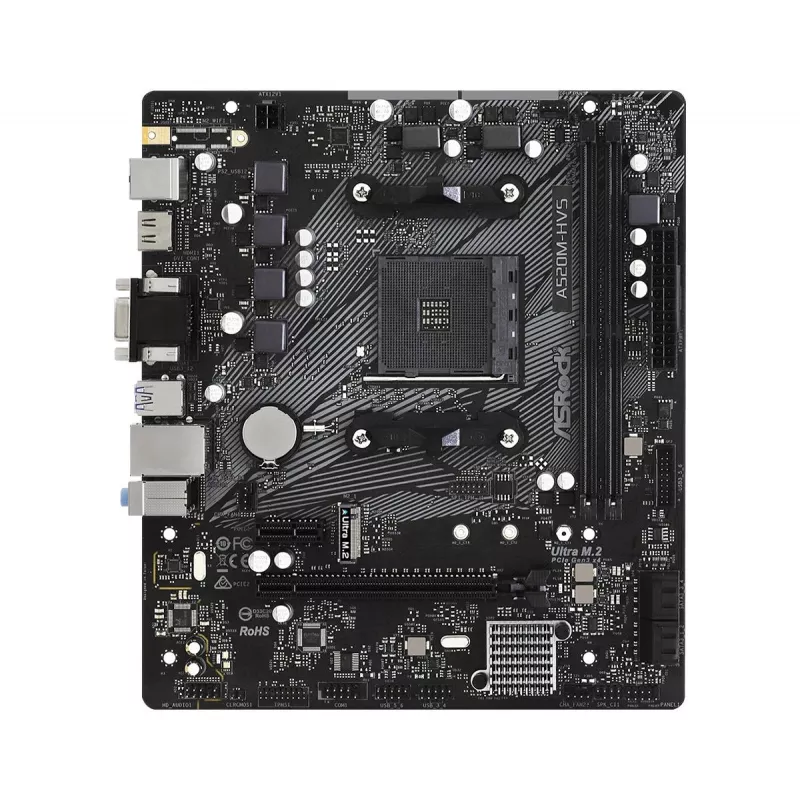 Motherboard ASRock A520M-HVS AM4 AMD A520 2 X DDR4 USB 3.2 SATA 3 7.1ch HD Audio mATX