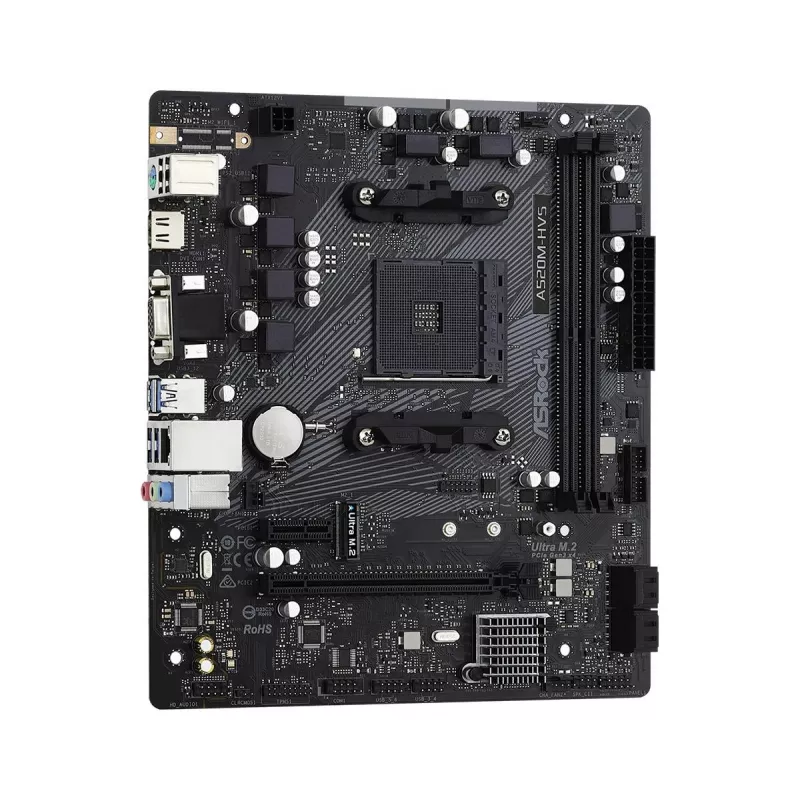 Motherboard ASRock A520M-HVS AM4 AMD A520 2 X DDR4 USB 3.2 SATA 3 7.1ch HD Audio mATX