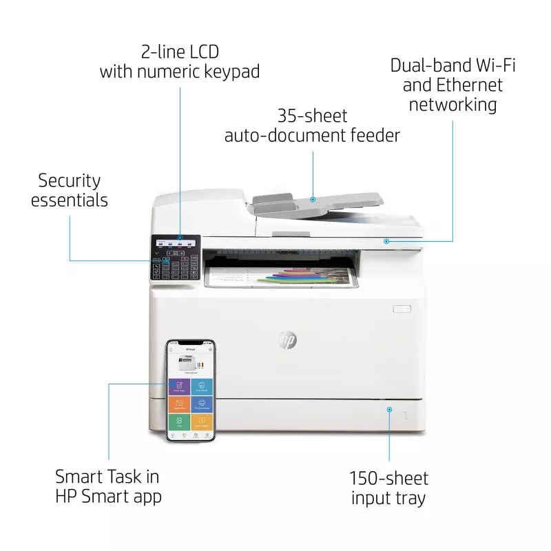 HP Color LaserJet Pro MFP M183fw, Laser, impressão a cores, 600 x 600 DPI, A4, impressão direta, branco