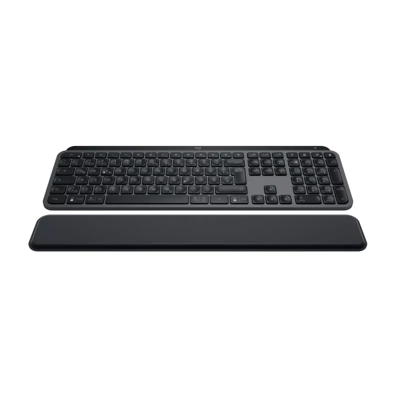 Teclado LOGITECH MX Keys S grafite com apoio de pulso QWERTZ alemão