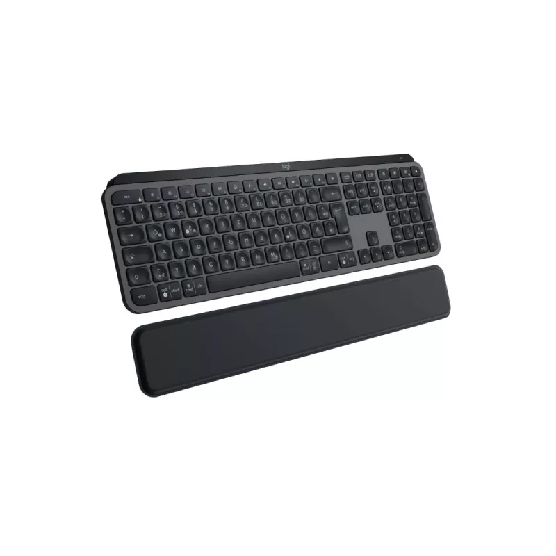 Teclado LOGITECH MX Keys S grafite com apoio de pulso QWERTZ alemão