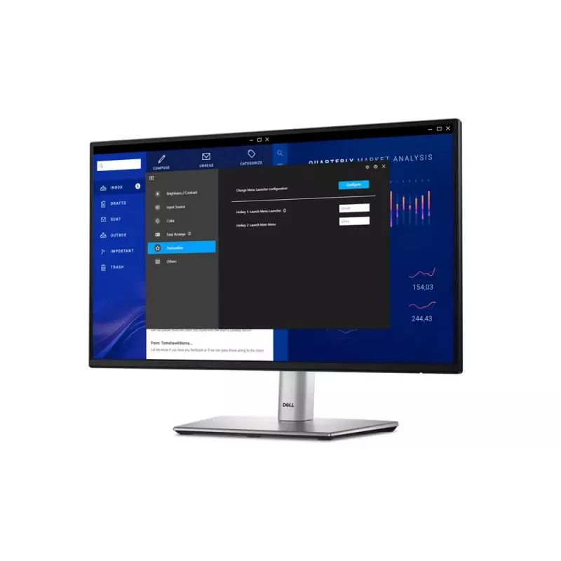 Monitor DELL P Series P2225H 54,6 cm (21,5 polegadas) 1920 x 1080 píxeis Full HD LCD preto, prateado