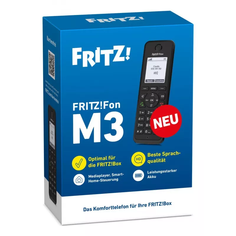 Telefone DECT FRITZ Fon M3 telefone sem fios identificação de chamadas preto