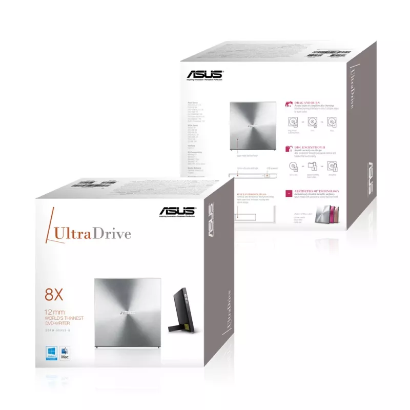Unidade ótica ASUS SDRW-08U5S-U DVD Super Multi DL Metallic