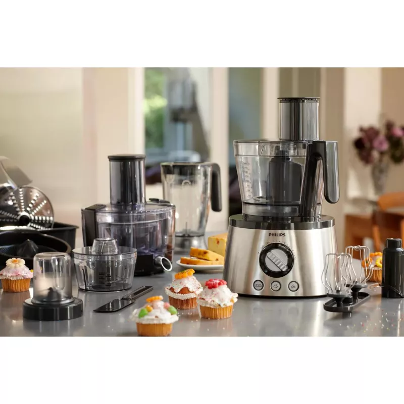 Robot de cozinha Philips HR7778/00 3,4 L tigela, 1300 W, 32 funções, 12 velocidades, Aço inoxidável