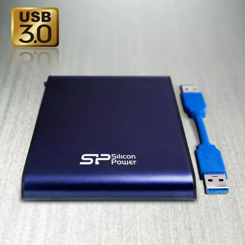 Silicon Power Armor A80 disco rígido externo, 2 TB, 2,5 polegadas, USB 3.1 Gen 1, azul