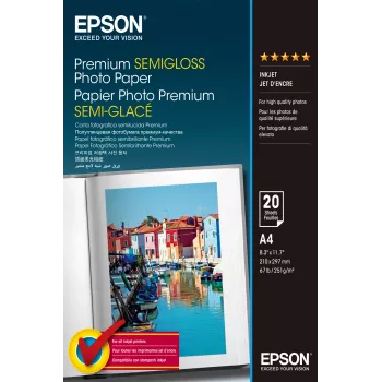 Papel fotográfico semi-brilhante Premium Epson – A4 – 20 folhas