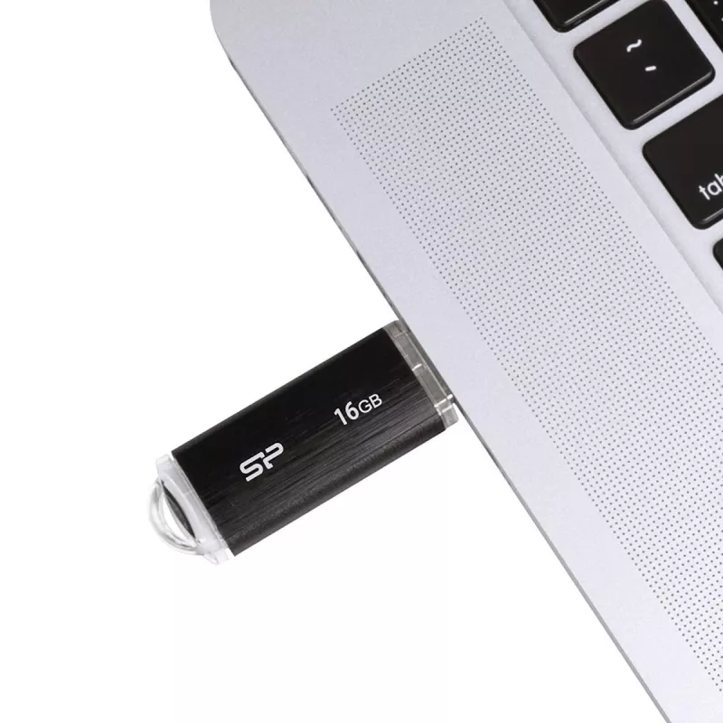 SILICON POWER Ultima U02 - 16GB Pen USB - USB 2.0 - preto (moq-30)