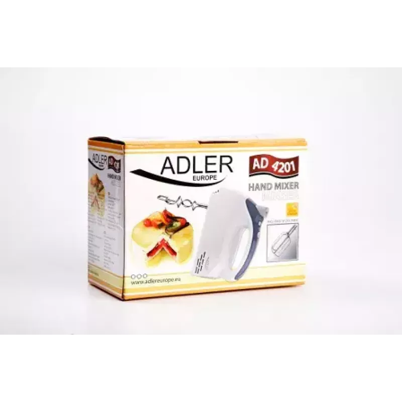 Batedeira de mão Adler AD 4201 g — 300 W, 1 kg, cinzento/branco