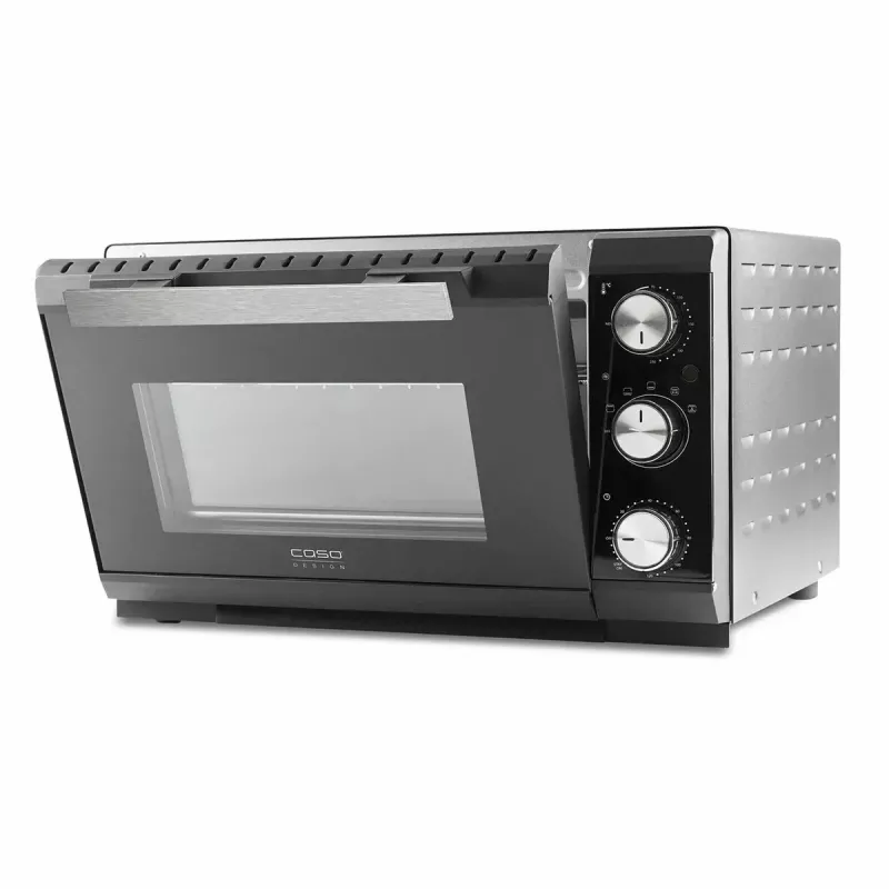 Caso TO 20 Design-Oven mini forno elétrico, 20 l, 1500 W, convecção, espeto rotativo, temporizador, até 230 °C, caixa Cool-Touch, preto