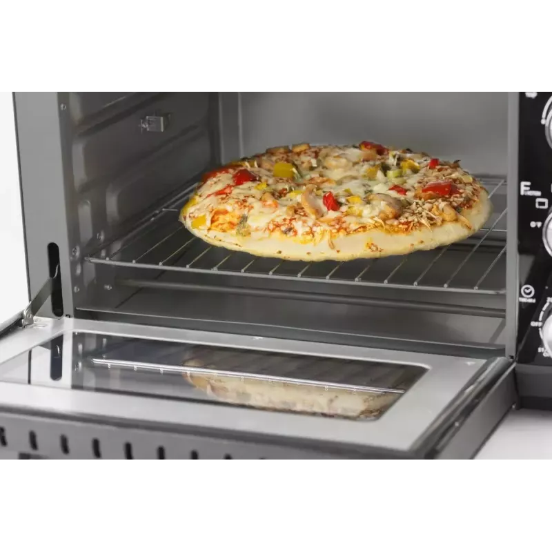 Caso TO 20 Design-Oven mini forno elétrico, 20 l, 1500 W, convecção, espeto rotativo, temporizador, até 230 °C, caixa Cool-Touch, preto