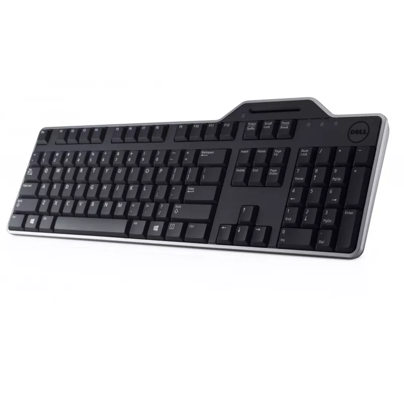 Teclado com leitor de cartão inteligente DELL Pro - KB813 - Russo (QWERTY), tamanho completo (100%), com fios, USB, QWERTY, preto