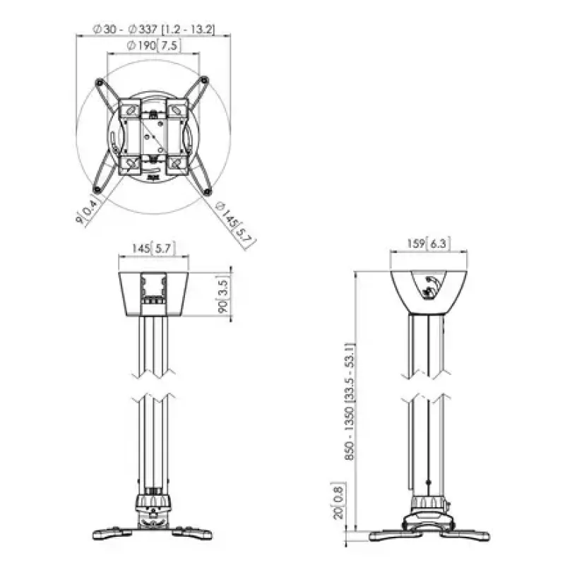 Vogel's PPC 1585 suporte de teto para projetor, branco
