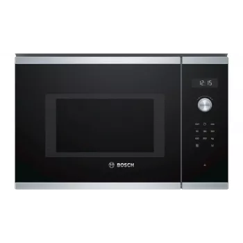 Micro-ondas de encastre solo Bosch Serie 6 BFL554MS0 — 900 W, 25 L, comandos rotativos e táteis, aço inoxidável/preto