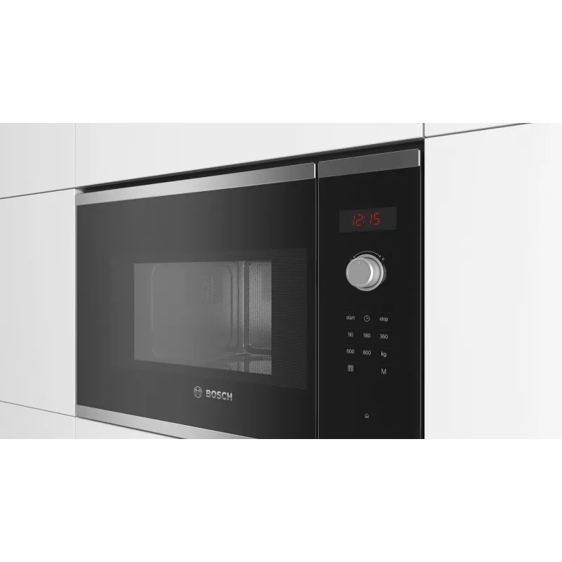 Bosch Serie 4 BFL523MS0 micro-ondas preto, aço inoxidável micro-ondas solo de encastre 20 L 800 W