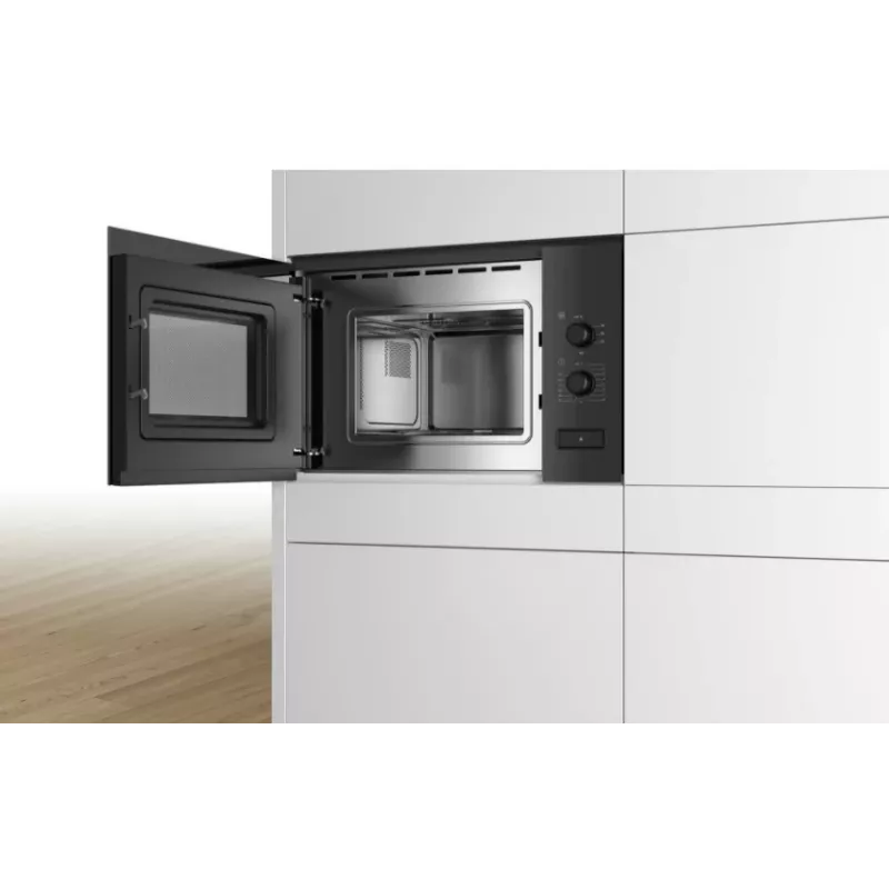 Micro-ondas solo de encastre Bosch Serie 4 BFL520MB0 — 800 W, 20 l, botão rotativo, preto