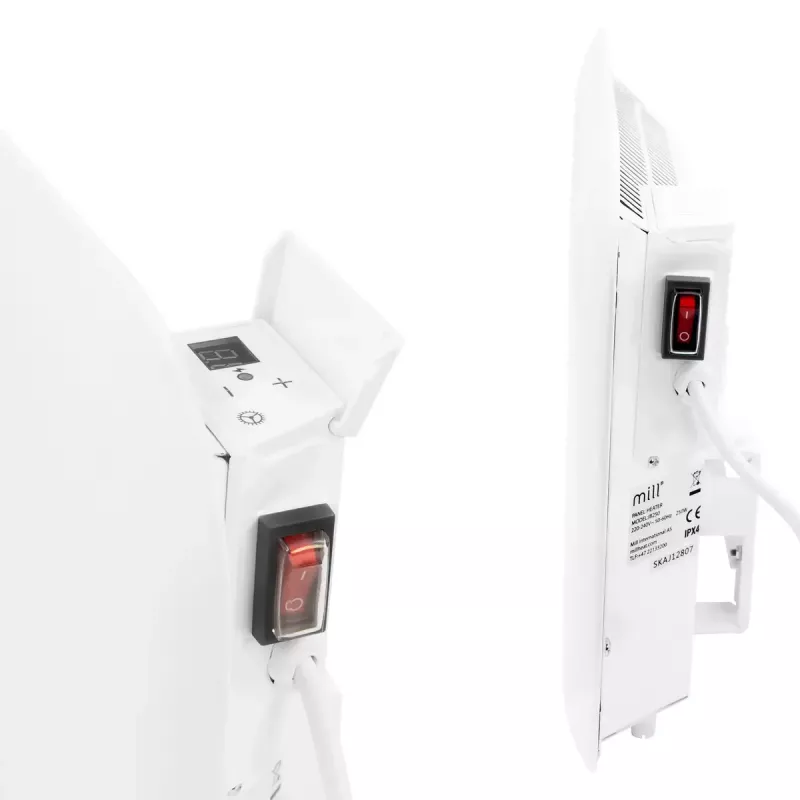 Aquecedor convector de parede com painel de alumínio Mill IB250, 250 W, adequado para divisões até 5 m², branco