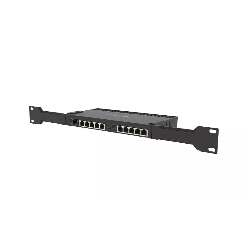Router com fios MikroTik RB4011IGS+RM — 10x Gigabit RJ-45, 1x SFP+, 1,4 GHz 4 núcleos, 1 GB RAM, rack 1U, saída PoE