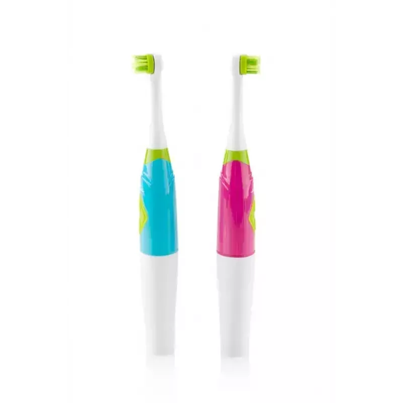 ETA Sonetic ETA129490070 escova de dentes infantil a pilhas com copo e suporte, 2 cabeças, 2x AAA, temporizador de 2 minutos, rosa