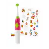 ETA Sonetic ETA129490070 escova de dentes infantil a pilhas com copo e suporte, 2 cabeças, 2x AAA, temporizador de 2 minutos, rosa