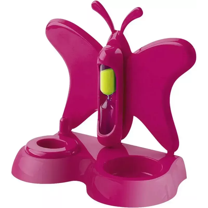 ETA Sonetic ETA129490070 escova de dentes infantil a pilhas com copo e suporte, 2 cabeças, 2x AAA, temporizador de 2 minutos, rosa