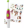 ETA Sonetic ETA129490070 escova de dentes infantil a pilhas com copo e suporte, 2 cabeças, 2x AAA, temporizador de 2 minutos, rosa