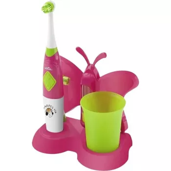 Escova de dentes elétrica rotativa para criança ETA Eta pilha AAA 1 cabo 1 cabeça de escova rosa 145×80×215 mm