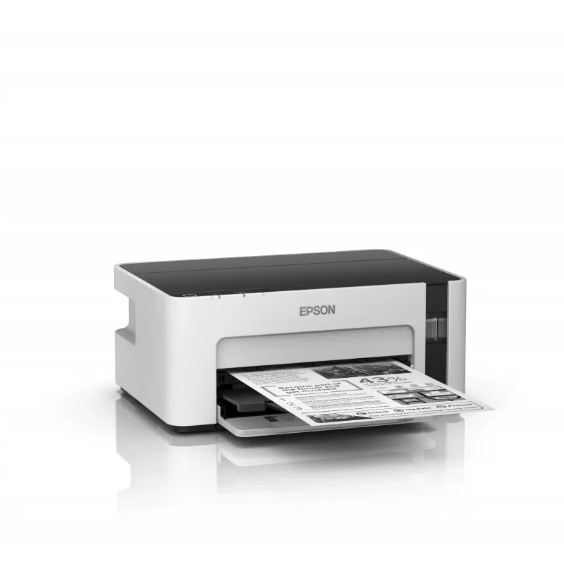Impressora de jato de tinta Epson EcoTank ET‑M1100 — monocromática, A4, 32 ppm, 1440×720 dpi, depósito de tinta integrado, USB 2.0, cinzento/preto