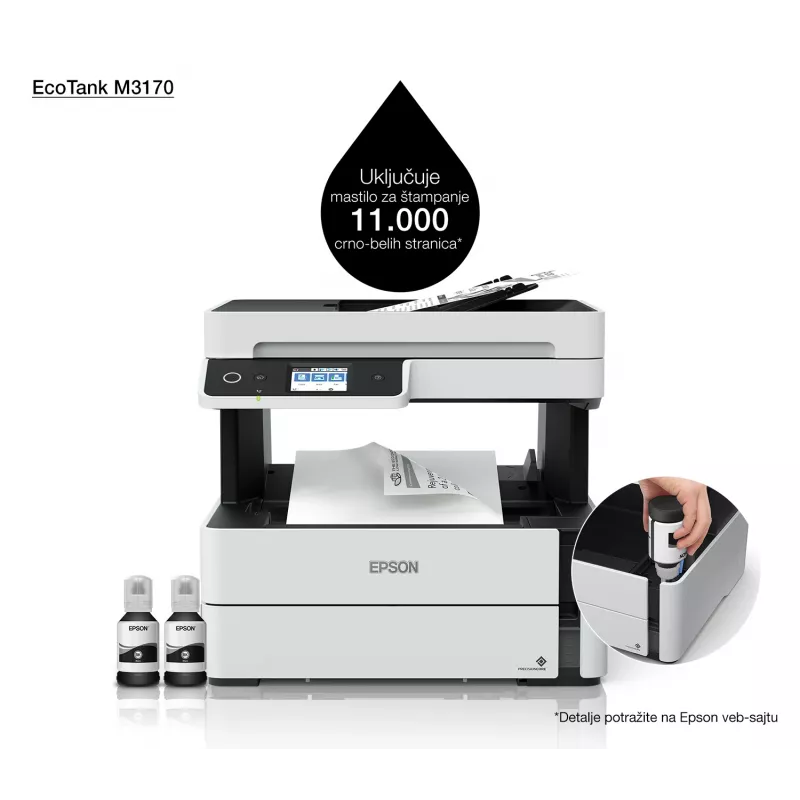 Impressora multifunções Epson EcoTank ET-M3170 Jato de tinta Impressão mono