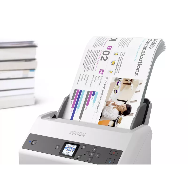 Digitalizador de alimentação Epson WorkForce DS-970 600 x 600 DPI A4 Cinzento, Branco