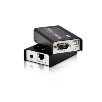 Extensor KVM ATEN MINI USB VGA (100 m), Transmissor e recetor, Com fios, 100 m, Cat5, 1920 x 1200 píxeis, Preto