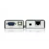 Extensor KVM ATEN MINI USB VGA (100 m), Transmissor e recetor, Com fios, 100 m, Cat5, 1920 x 1200 píxeis, Preto