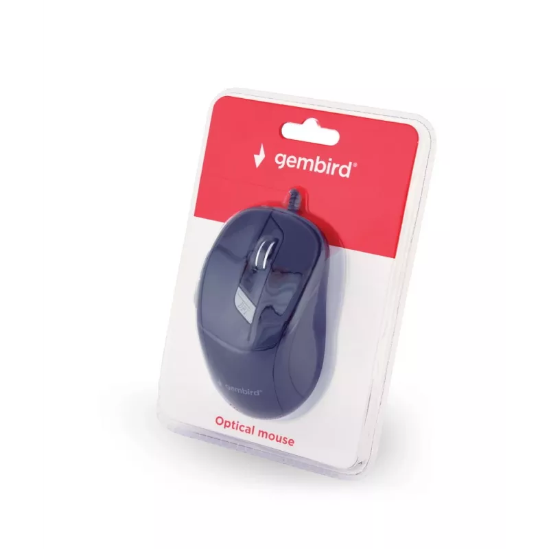 Rato ótico USB para destros GEMBIRD MUS-4B-02 — 1200 DPI, 4 botões, com fios, preto