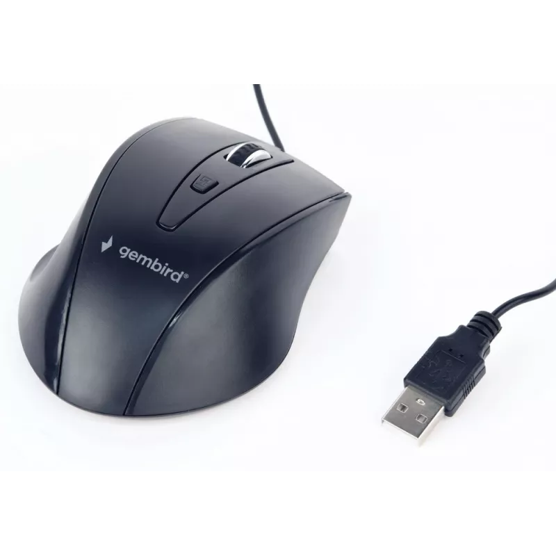 Rato ótico USB para destros GEMBIRD MUS-4B-02 — 1200 DPI, 4 botões, com fios, preto