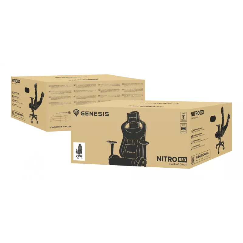Cadeira gaming GENESIS Nitro 950 assento acolchoado preto