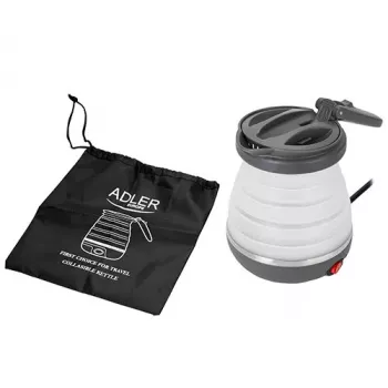 Chaleira elétrica Adler AD 1279 — 0,6 L, 750 W, caixa de plástico, controlo por botões, luz indicadora