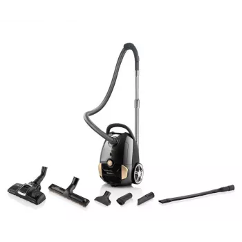 Aspirador de pó com saco ETA Avanto 3 L — 800 W, 3 L saco, filtração HEPA, limpeza a seco, estofos/pavimentos duros/alcatifas, preto/bege