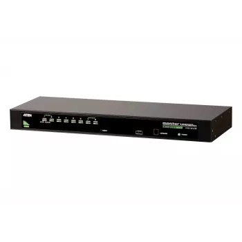 Comutador KVM ATEN 8 portas USB - PS/2 VGA, 2048 x 1536 píxeis, QXGA, montagem em rack, 5 W, 1U, preto