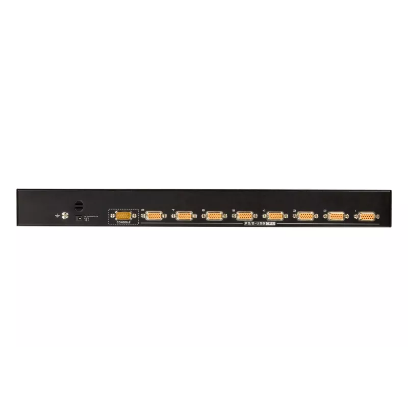 Comutador KVM ATEN 8 portas USB - PS/2 VGA, 2048 x 1536 píxeis, QXGA, montagem em rack, 5 W, 1U, preto