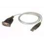 Adaptador ATEN USB 2.0 para RS-232 (100 cm), preto, metálico, 1 m, USB Type-A, DB-9, macho, macho