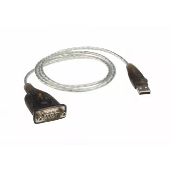 Adaptador ATEN USB 2.0 para RS-232 (100 cm), preto, metálico, 1 m, USB Type-A, DB-9, macho, macho