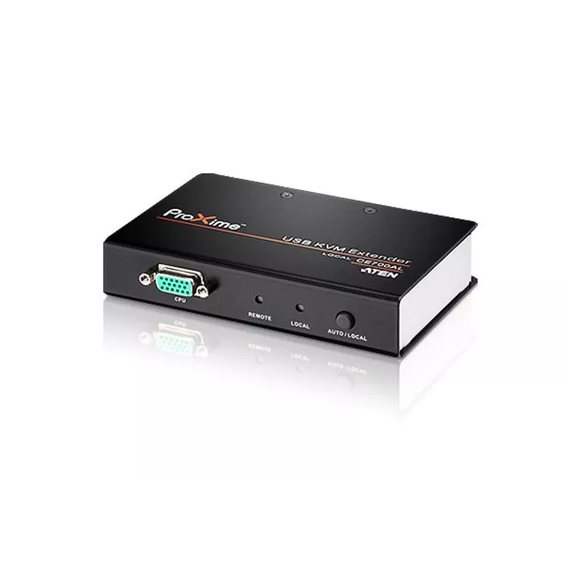 Extensor KVM ATEN USB VGA (150m), transmissor e recetor, com fios, 150 m, Cat5e, 1920 x 1200, 1600 x 1200, 1280 x 1024, preto, cinzento