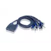 Comutador KVM ATEN 4 portas com cabos KVM USB + áudio
