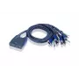 Comutador KVM ATEN 4 portas com cabos KVM USB + áudio