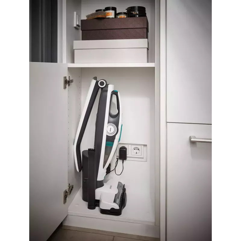 Aspirador vertical 2 em 1 Leifheit PowerVac 2in1 — sem fios 20 V, 40 min de autonomia, ciclone, aspirador de mão removível, filtro lavável