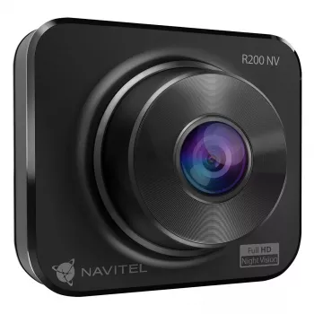 Dashcam Navitel R200 NV — Full HD 1920×1080, ângulo de visão 140°, ecrã de 2 polegadas, MicroSD até 64 GB, bateria e alimentação por isqueiro