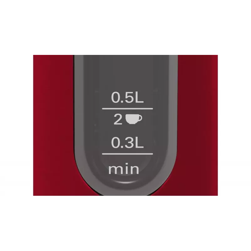 Chaleira elétrica Bosch TWK4P434 — 1,7 L, 2400 W, preto/vermelho