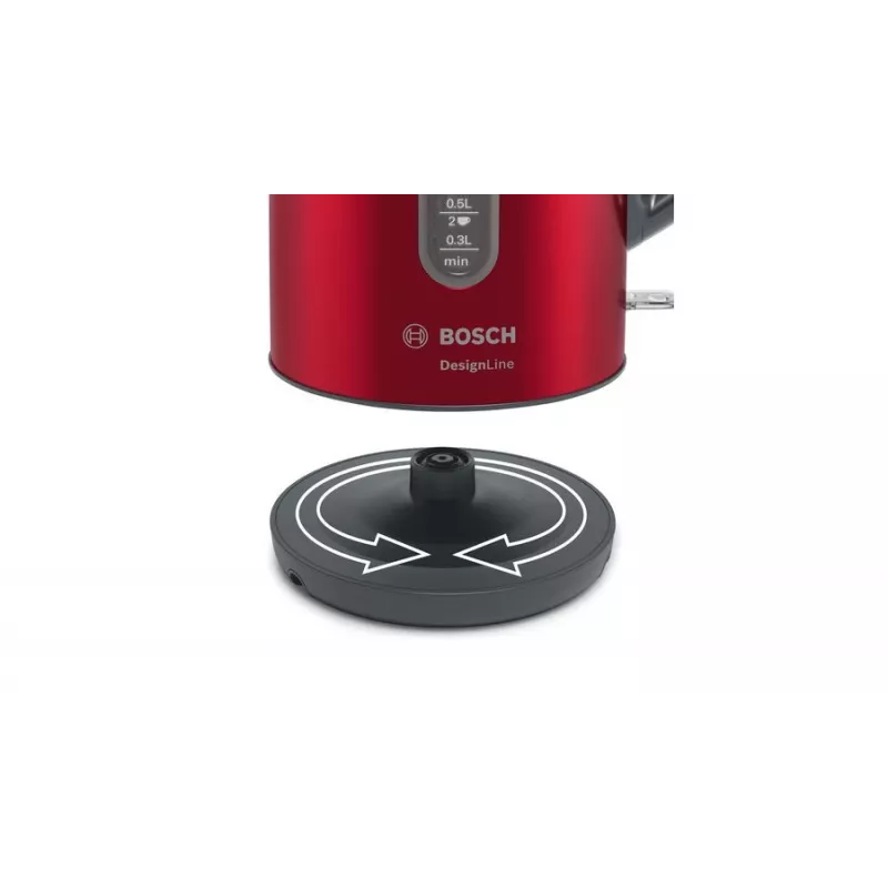 Chaleira elétrica Bosch TWK4P434 — 1,7 L, 2400 W, preto/vermelho