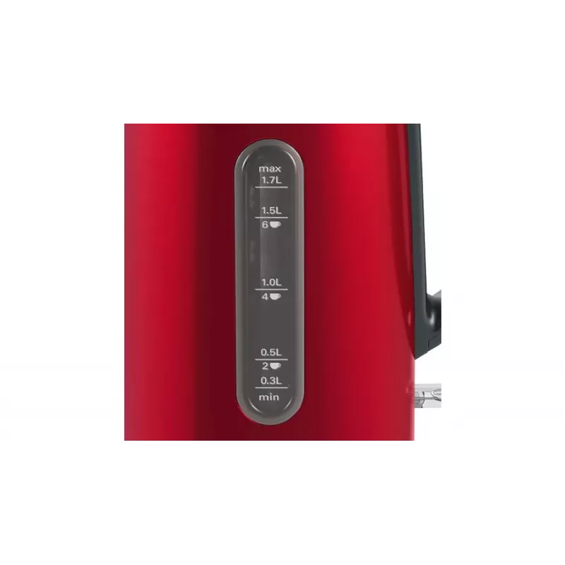 Chaleira elétrica Bosch TWK4P434 — 1,7 L, 2400 W, preto/vermelho
