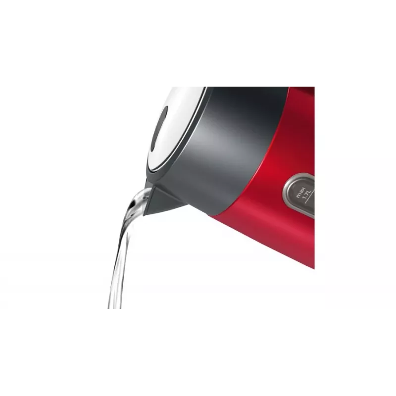Chaleira elétrica Bosch TWK4P434 — 1,7 L, 2400 W, preto/vermelho